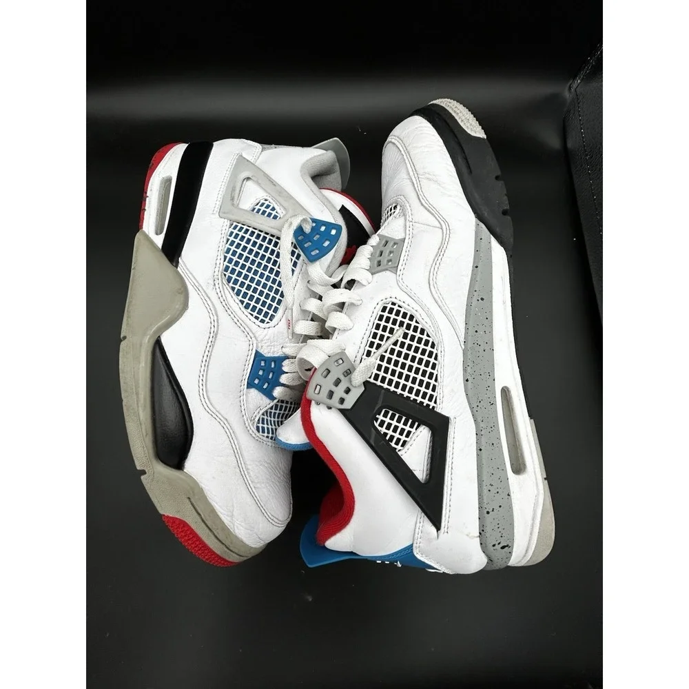 Jordan 4 Retro What The White Red Blue Sneaker CI1184-146 Mens 11.5